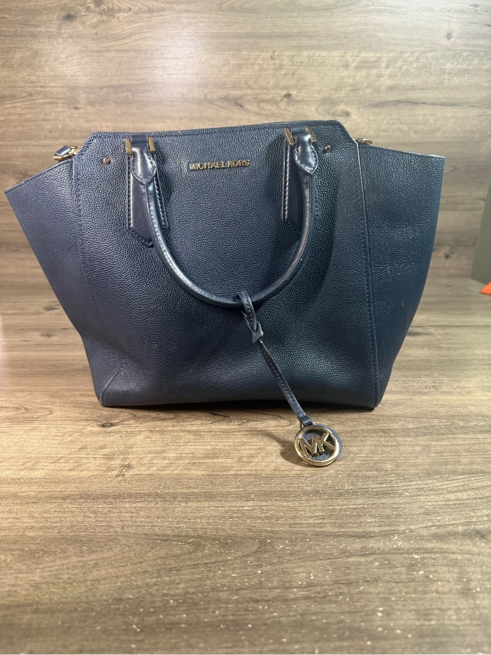 Michael Kors Blue Leather Purse Bag Cross Body Shoulder Womens